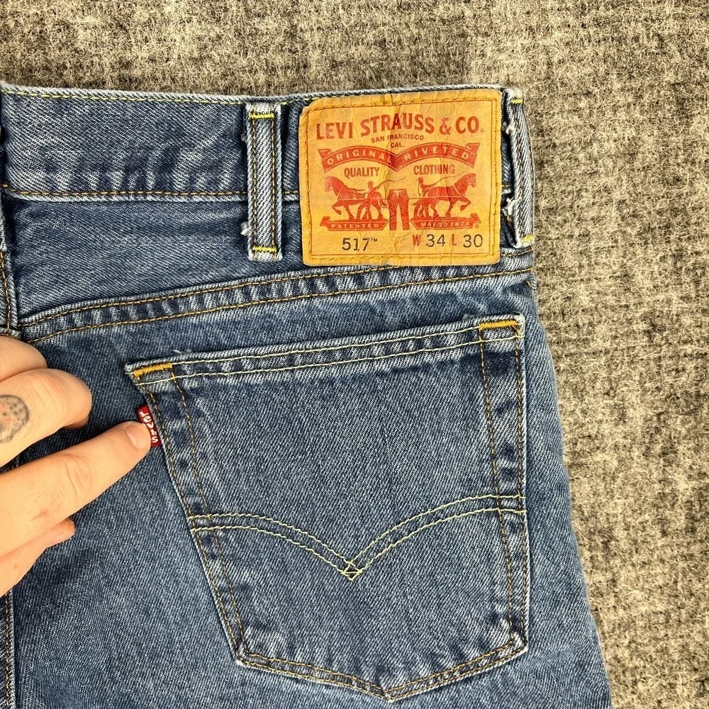 Levis 517‎ Bootcut Jeans Men W34 L30 Vintage 90s Western Cowboy Flare Denim